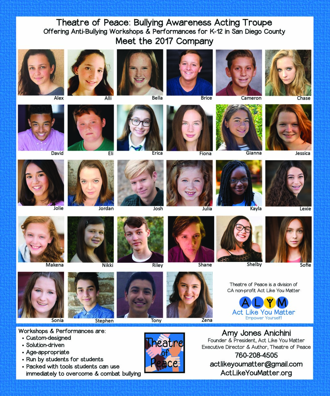 Meet the Theatre of Peace 2017 Company!