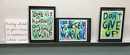 empowering artwork and messages from Ashley Falls campus