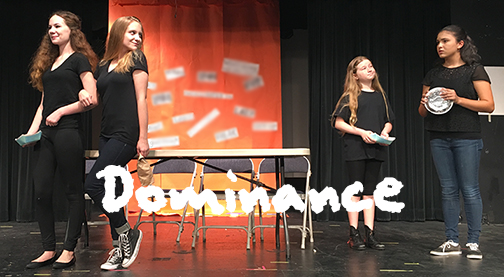 Photo of Theatre of Peace performing "Girl Dominance: You Can Only be Friends with Me" Vignette. Part of Act Like You Matter: Anti-Bullying Empowerment Workshops and Assemblies. anti-bullying workshops for 4th-6th grades in San Diego