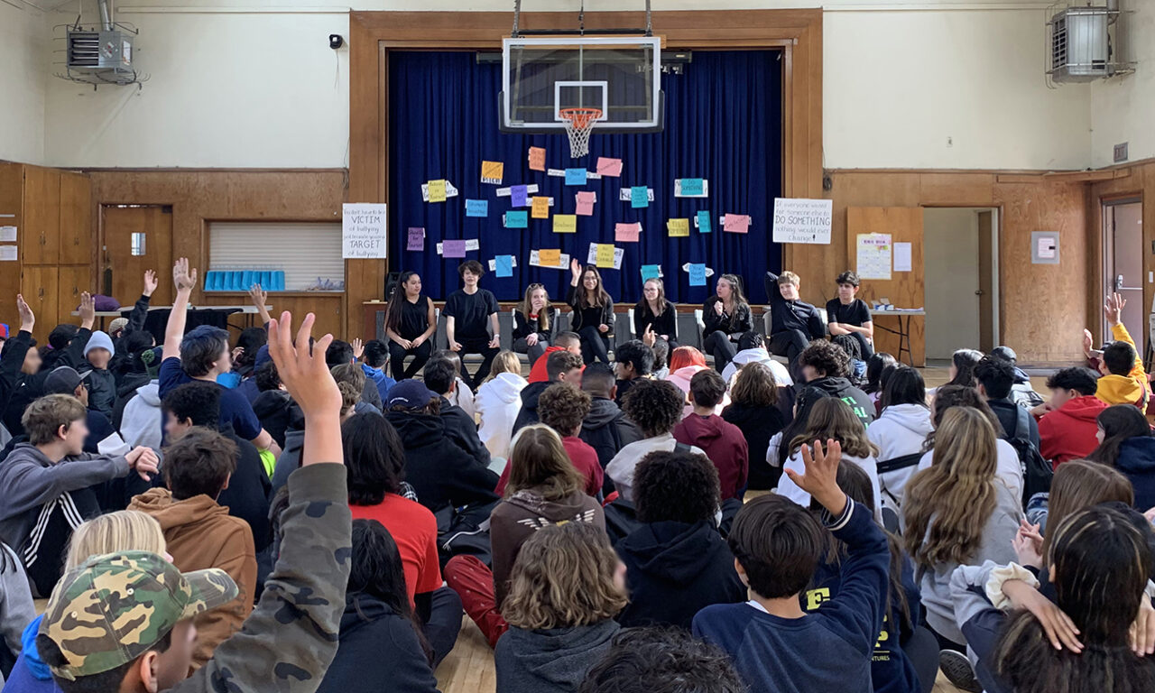 Photo of Theatre of Peace: Youth Anti-Bullying Acting Troupe performing "Act Like You Matter: Anti-Bullying Empowerment Assembly for Middle and High Schools." anti-bullying workshops for 7th-12th grades in san diego