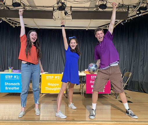 photo of theatre of peace performing Baffle Away Bullying Interactive Workshops for K-3rd. Coming soon to video on demand! Meet the characters from Baffle Away Bullying