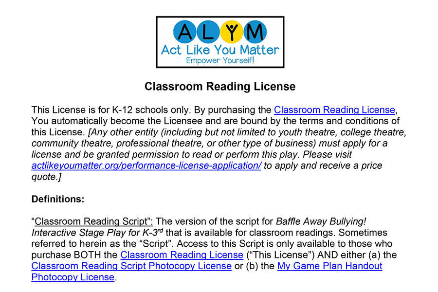 Classroom Reading License